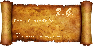 Rack Gusztáv névjegykártya